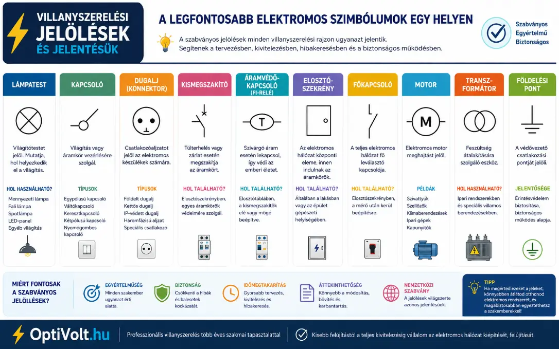 A legfontosabb elektromos szimbólumok és jelentésük