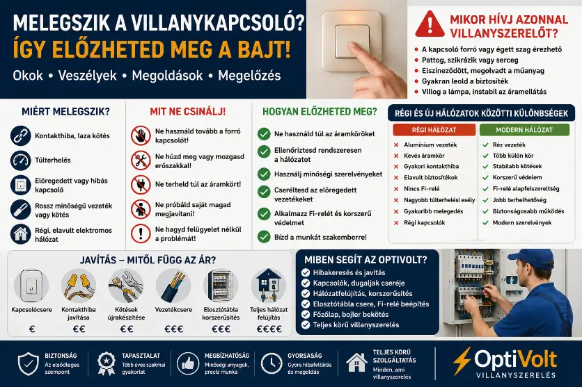 Miért melegszik a villanykapcsoló?