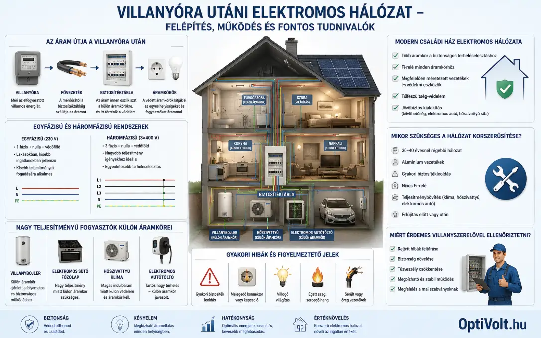 Hogyan épül fel egy villanyóra utáni hálózat?
