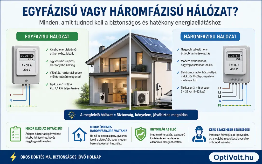 Mi a különbség az egyfázisú és háromfázisú hálózat között?