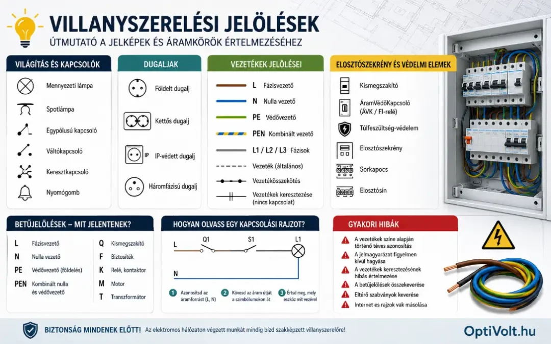 Villanyszerelés jelölések