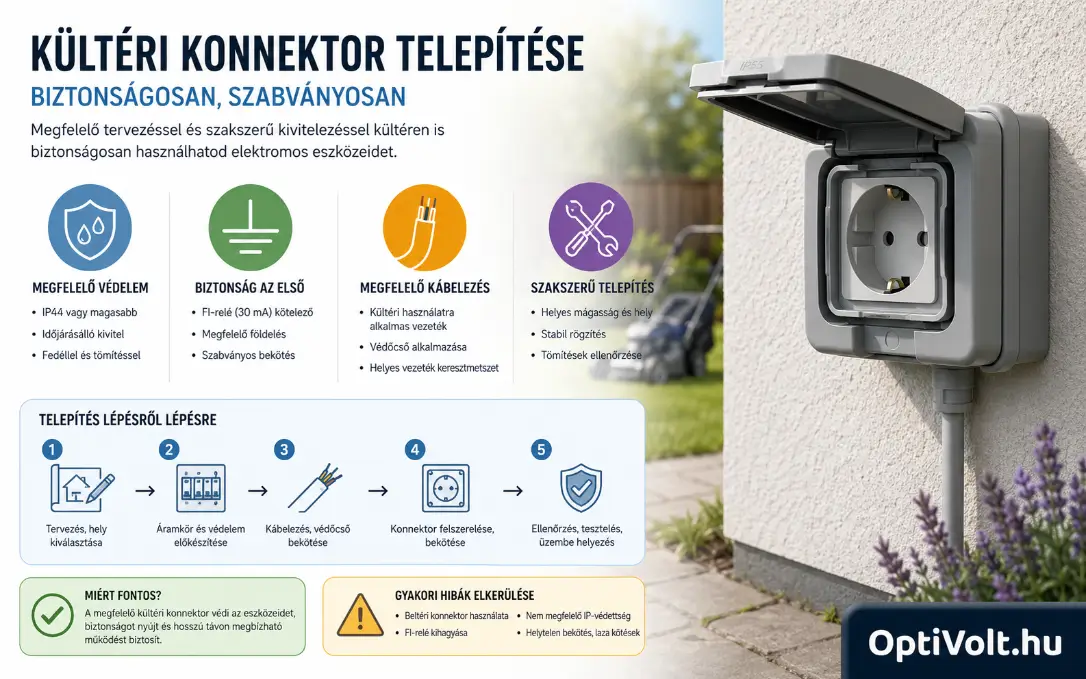 Kültéri konnektor telepítése