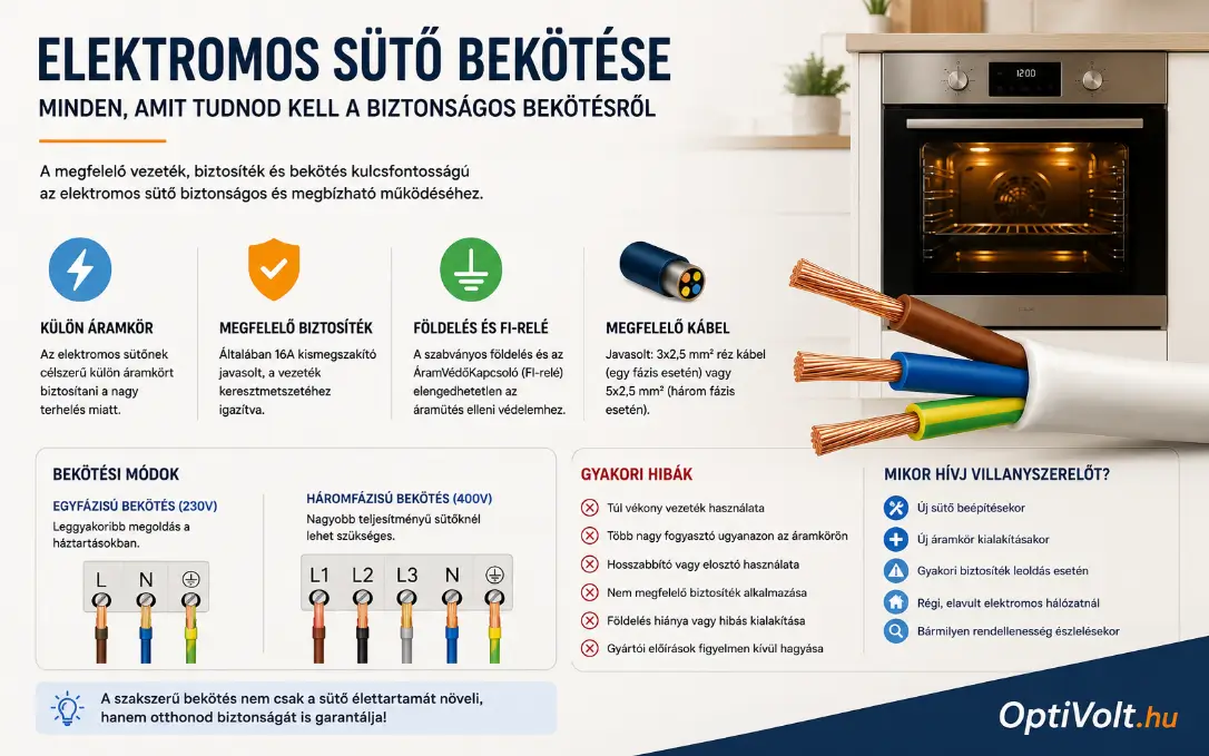 Milyen vezeték kell elektromos sütőhöz?